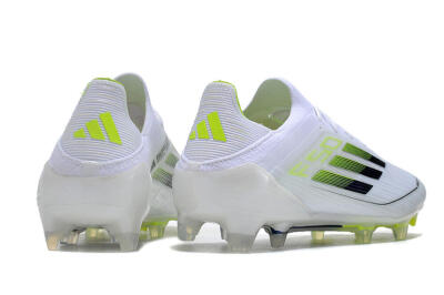 Men's Adidas F50 Adizero FG Firm Ground Low-Tops Football Boots - White/Black/Yellow