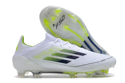 Men's Adidas F50 Adizero FG Firm Ground Low-Tops Football Boots - White/Black/Yellow