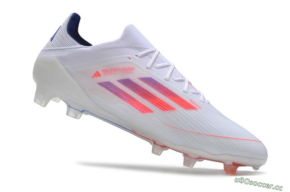 Men's Adidas F50 Adizero FG Firm Ground Low-Tops Football Boots - White/Red/Blue 4