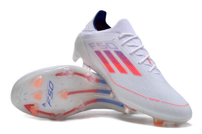 Men's Adidas F50 Adizero FG Firm Ground Low-Tops Football Boots - White/Red/Blue