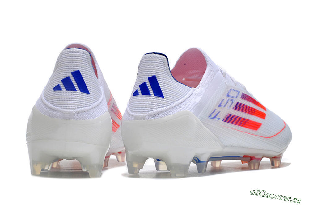 Men's Adidas F50 Adizero FG Firm Ground Low-Tops Football Boots - White/Red/Blue 6