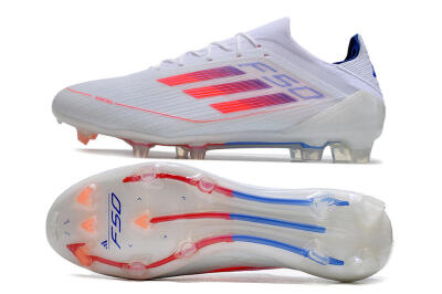 Men's Adidas F50 Adizero FG Firm Ground Low-Tops Football Boots - White/Red/Blue