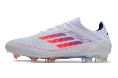 Men's Adidas F50 Adizero FG Firm Ground Low-Tops Football Boots - White/Red/Blue