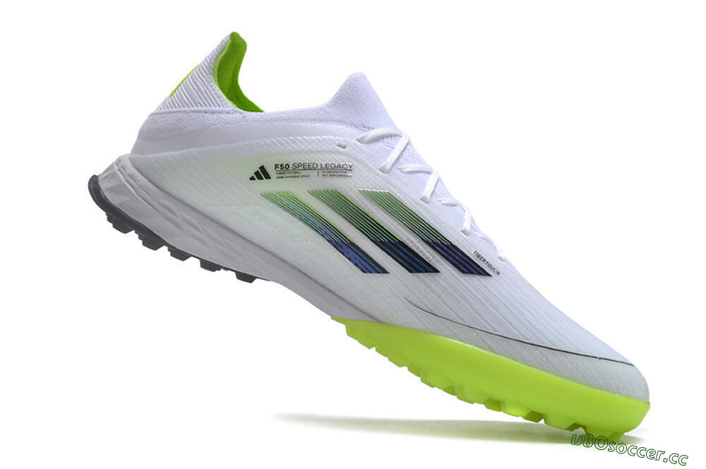Men's Adidas F50 Adizero TF Artificial Turf Low-Tops Football Shoes - Whtie/Black/Green 4