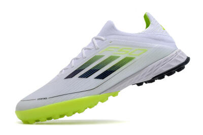 Men's Adidas F50 Adizero TF Artificial Turf Low-Tops Football Shoes - Whtie/Black/Green