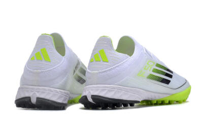 Men's Adidas F50 Adizero TF Artificial Turf Low-Tops Football Shoes - Whtie/Black/Green