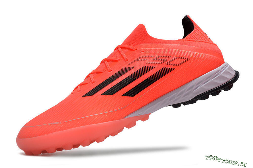 Men's Adidas F50 Adizero TF Artificial Turf Low-Tops Football Shoes - Red/Black 5