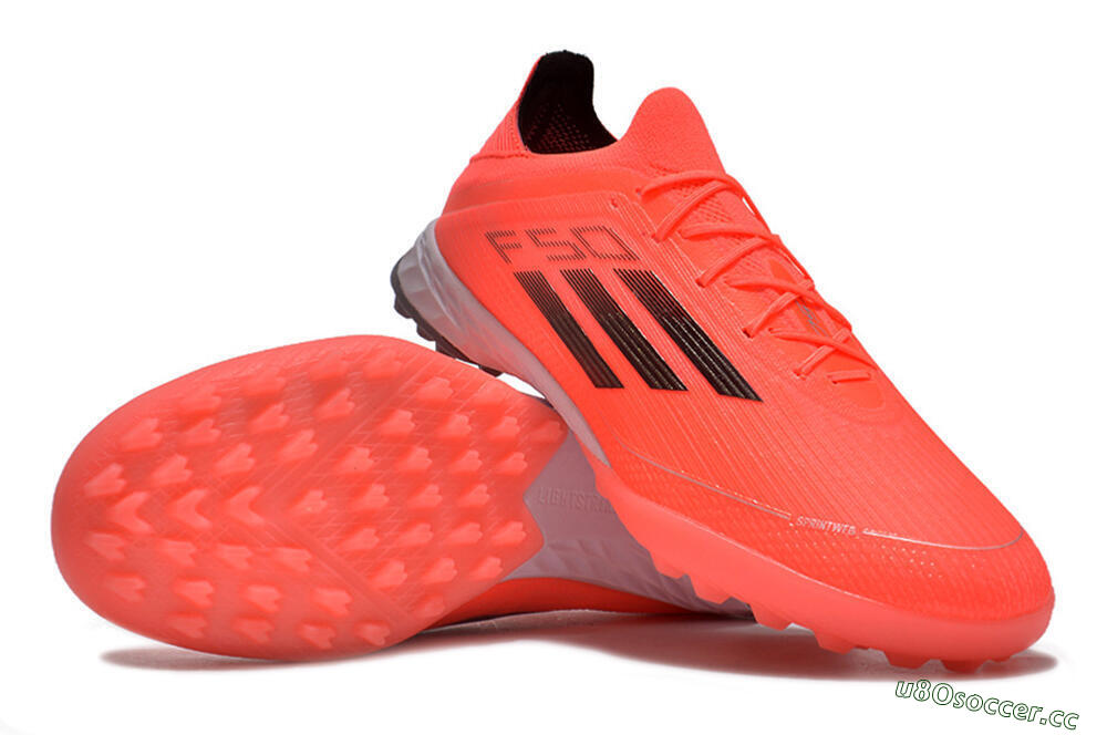 Men's Adidas F50 Adizero TF Artificial Turf Low-Tops Football Shoes - Red/Black 3