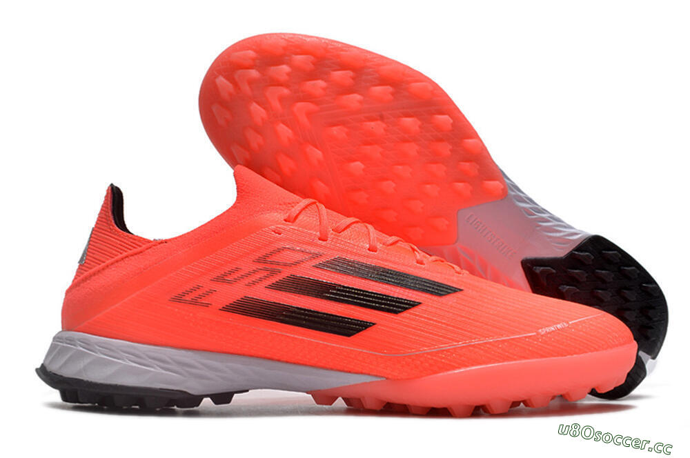 Men's Adidas F50 Adizero TF Artificial Turf Low-Tops Football Shoes - Red/Black 2