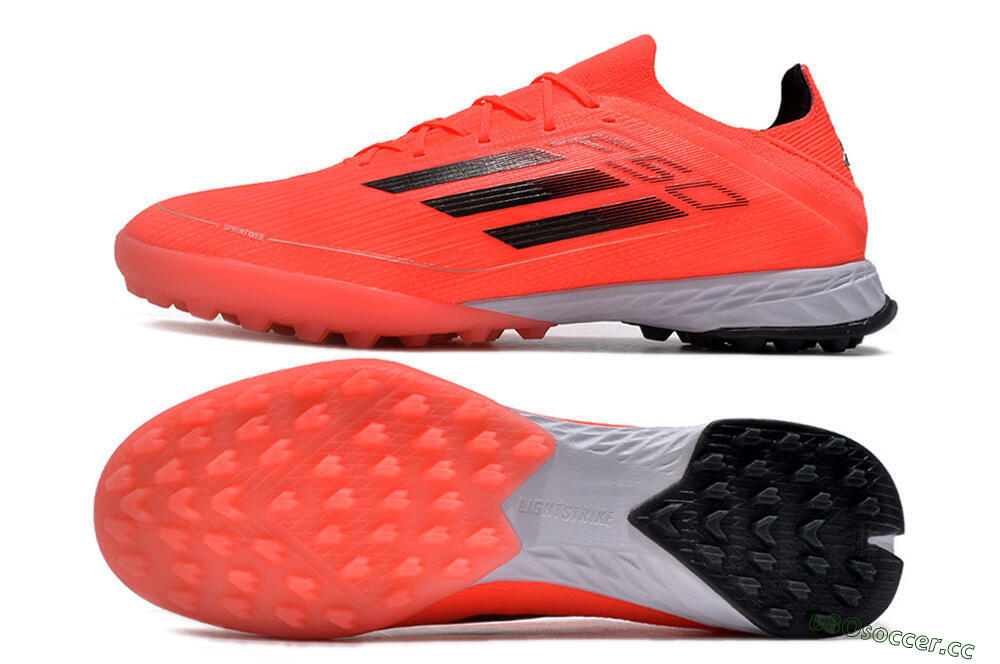 Men's Adidas F50 Adizero TF Artificial Turf Low-Tops Football Shoes - Red/Black 1