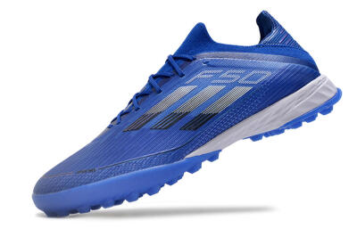 Men's Adidas F50 Adizero TF Artificial Turf Low-Tops Football Shoes - Blue/Silver/Black