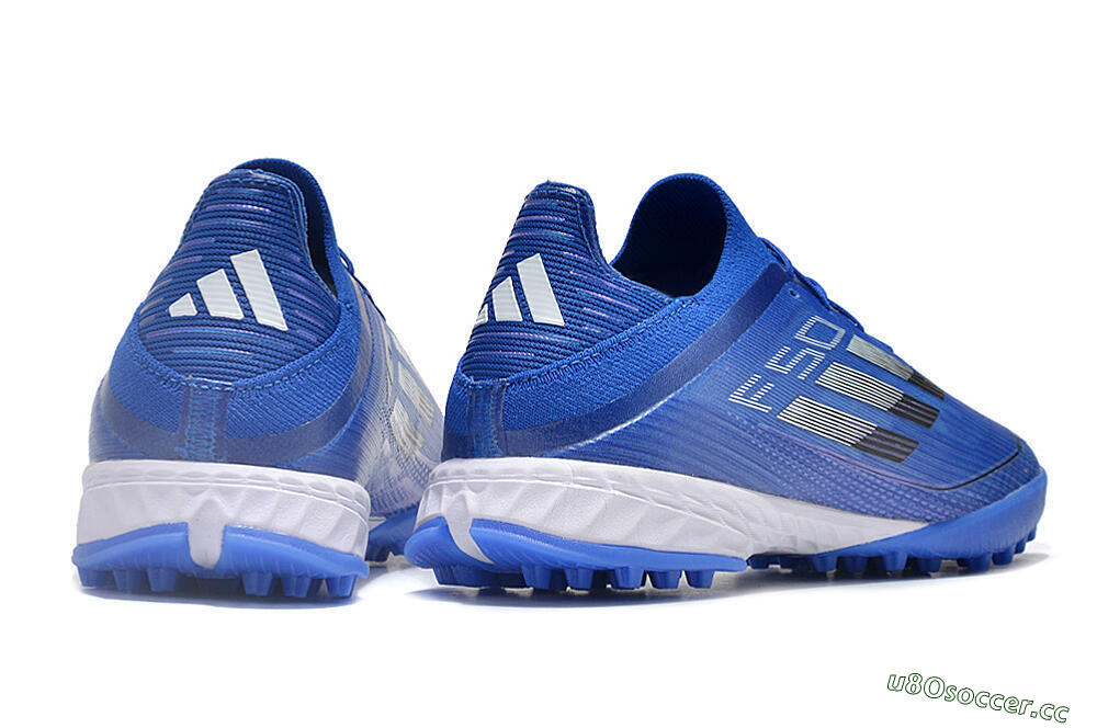 Men's Adidas F50 Adizero TF Artificial Turf Low-Tops Football Shoes - Blue/Silver/Black 6
