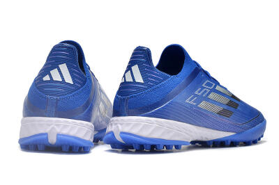 Men's Adidas F50 Adizero TF Artificial Turf Low-Tops Football Shoes - Blue/Silver/Black
