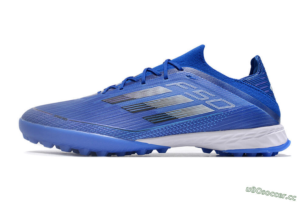 Men's Adidas F50 Adizero TF Artificial Turf Low-Tops Football Shoes - Blue/Silver/Black 0