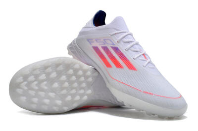 Men's Adidas F50 Adizero TF Artificial Turf Low-Tops Football Shoes - White/Red/Blue