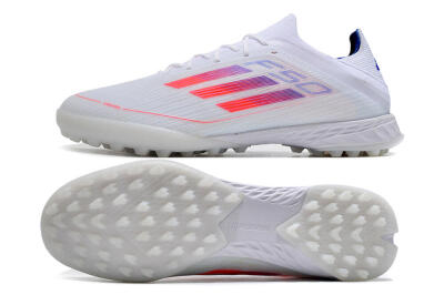 Men's Adidas F50 Adizero TF Artificial Turf Low-Tops Football Shoes - White/Red/Blue