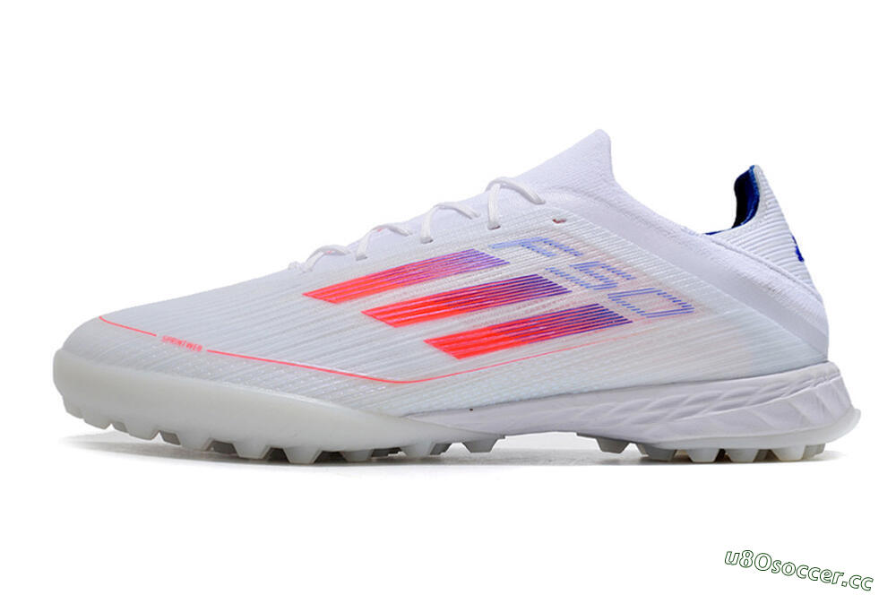 Men's Adidas F50 Adizero TF Artificial Turf Low-Tops Football Shoes - White/Red/Blue 0