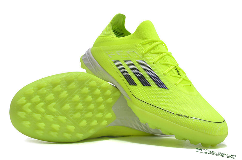 Men's Adidas F50 Adizero TF Artificial Turf Low-Tops Football Shoes - Yellow/Black 3