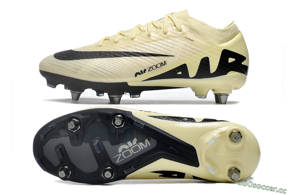 Men's Nike Air Zoom Mercurial Vapor 15 Elite SG Soft Ground Low-Tops Football Boots - Beige/Black 1