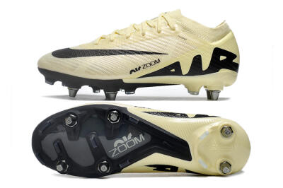Men's Nike Air Zoom Mercurial Vapor 15 Elite SG Soft Ground Low-Tops Football Boots - Beige/Black