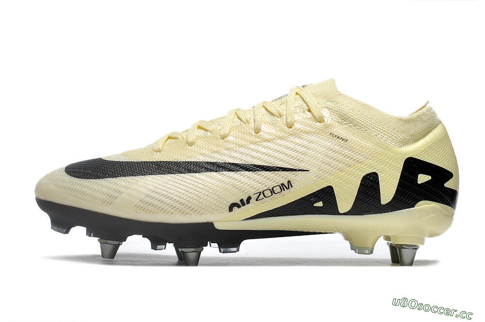 Men's Nike Air Zoom Mercurial Vapor 15 Elite SG Soft Ground Low-Tops Football Boots - Beige/Black 0