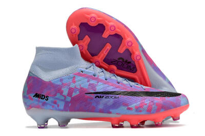 Unisex Nike Air Zoom Mercurial Superfly 9 Elite AG Artificial Grass High-Tops Football Boots - Blue/Purple/Pink