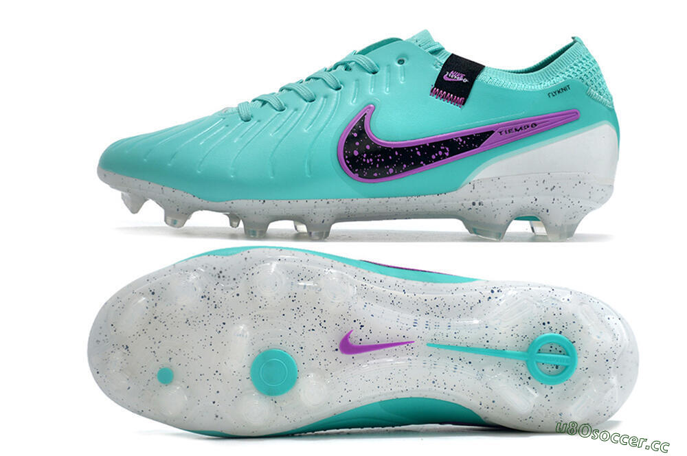 Men's Nike Tiempo Legend 10 Elite FG Firm Ground Low-Tops Football Boots - Blue/Black/Purple 1