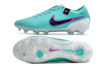 Men's Nike Tiempo Legend 10 Elite FG Firm Ground Low-Tops Football Boots - Blue/Black/Purple