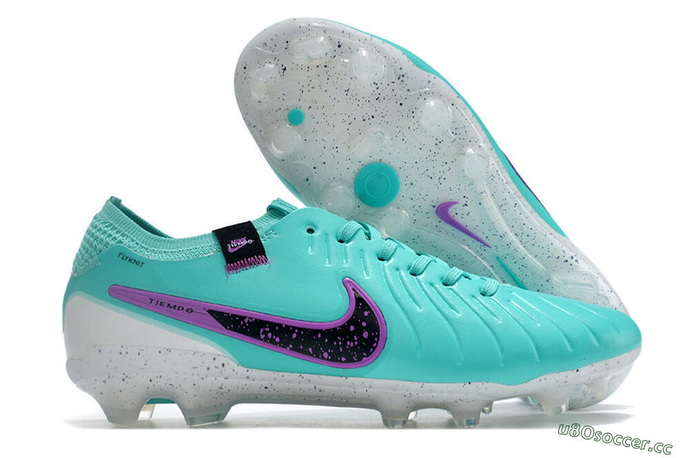 Men's Nike Tiempo Legend 10 Elite FG Firm Ground Low-Tops Football Boots - Blue/Black/Purple 2