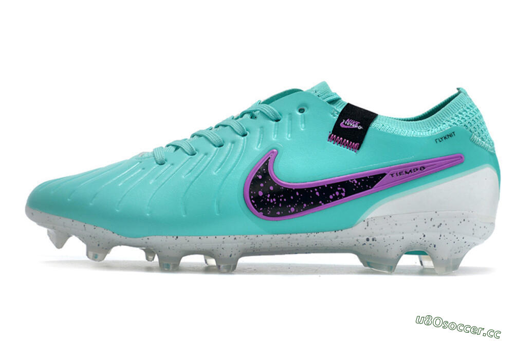 Men's Nike Tiempo Legend 10 Elite FG Firm Ground Low-Tops Football Boots - Blue/Black/Purple 0