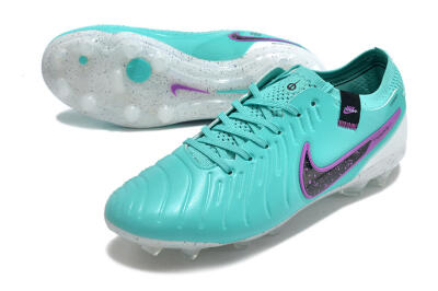 Men's Nike Tiempo Legend 10 Elite FG Firm Ground Low-Tops Football Boots - Blue/Black/Purple