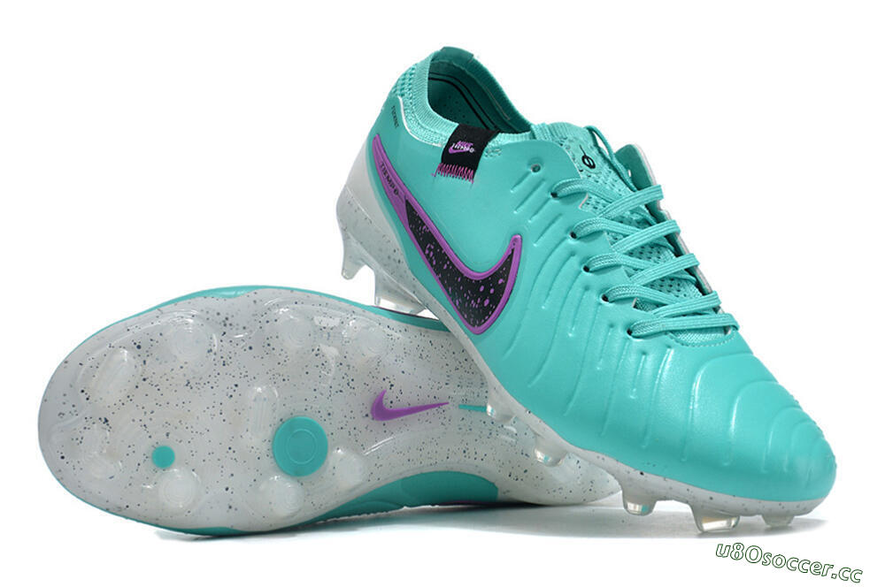 Men's Nike Tiempo Legend 10 Elite FG Firm Ground Low-Tops Football Boots - Blue/Black/Purple 4