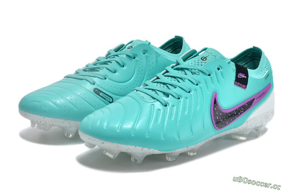 Men's Nike Tiempo Legend 10 Elite FG Firm Ground Low-Tops Football Boots - Blue/Black/Purple 5