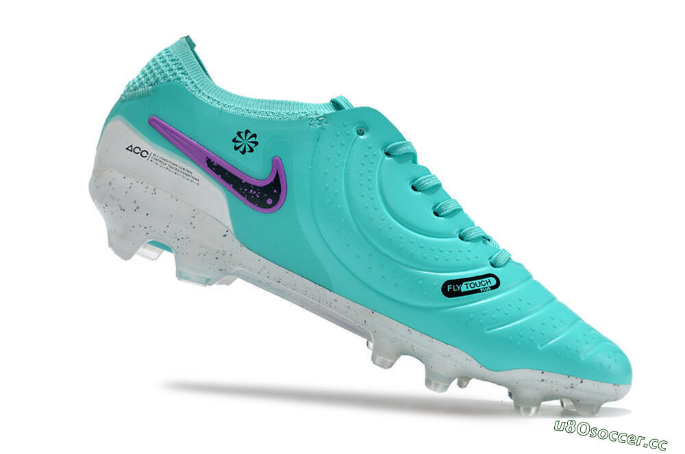 Men's Nike Tiempo Legend 10 Elite FG Firm Ground Low-Tops Football Boots - Blue/Black/Purple 7