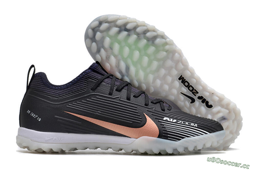 Unisex Nike Air Zoom Mercurial Vapor 15 Pro TF Artificial Turf Low-Tops Football Shoes - Black/Gold/White 2