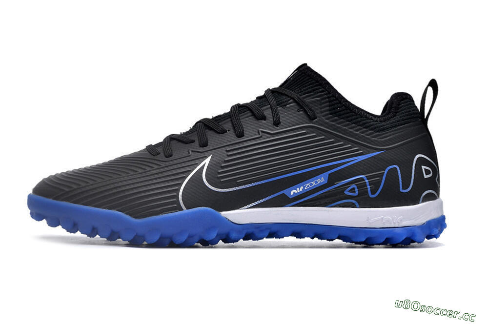 Unisex Nike Air Zoom Mercurial Vapor 15 Pro TF Artificial Turf Low-Tops Football Shoes - Black/White/Blue 0