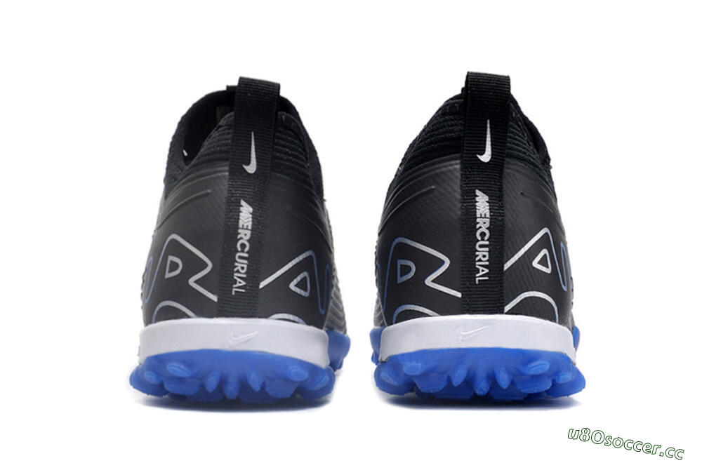 Unisex Nike Air Zoom Mercurial Vapor 15 Pro TF Artificial Turf Low-Tops Football Shoes - Black/White/Blue 5