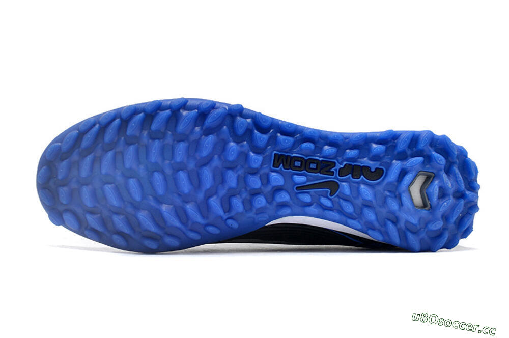 Unisex Nike Air Zoom Mercurial Vapor 15 Pro TF Artificial Turf Low-Tops Football Shoes - Black/White/Blue 6