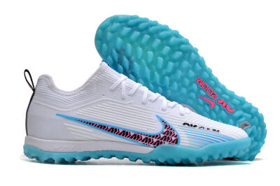 Unisex Nike Air Zoom Mercurial Vapor 15 Pro TF Artificial Turf Low-Tops Football Shoes - White/Blue/Pink