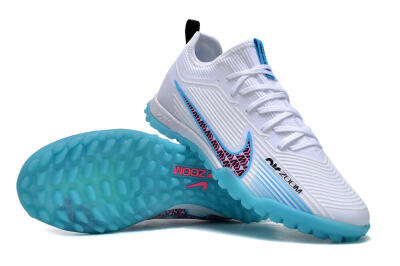 Unisex Nike Air Zoom Mercurial Vapor 15 Pro TF Artificial Turf Low-Tops Football Shoes - White/Blue/Pink