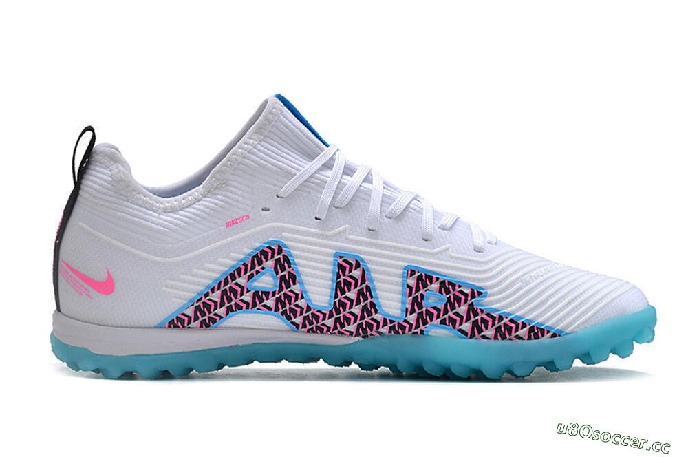Unisex Nike Air Zoom Mercurial Vapor 15 Pro TF Artificial Turf Low-Tops Football Shoes - White/Blue/Pink 7