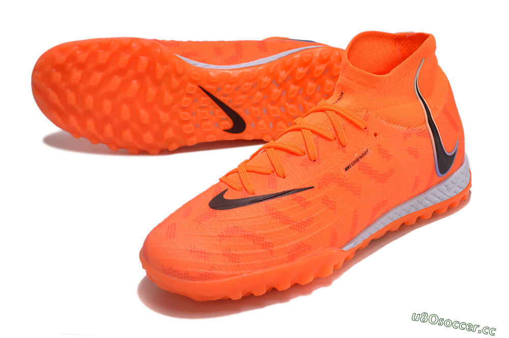 Men's Nike Phantom Luna Elite NU TF Artificial Turf High-Tops Football Shoes - Orange/Purple/Black 3