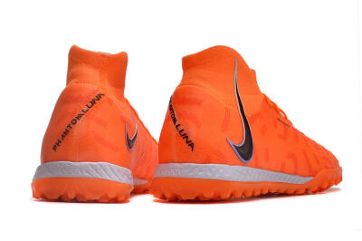 Men's Nike Phantom Luna Elite NU TF Artificial Turf High-Tops Football Shoes - Orange/Purple/Black