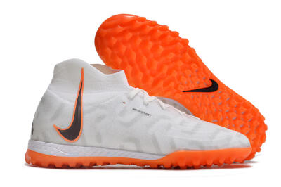 Men's Nike Phantom Luna Elite NU TF Artificial Turf High-Tops Football Shoes - White/Orange/Grey