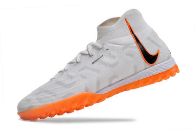 Men's Nike Phantom Luna Elite NU TF Artificial Turf High-Tops Football Shoes - White/Orange/Grey