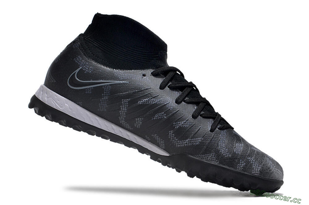 Men's Nike Phantom Luna Elite NU TF Artificial Turf High-Tops Football Shoes - Black/Grey/White 4