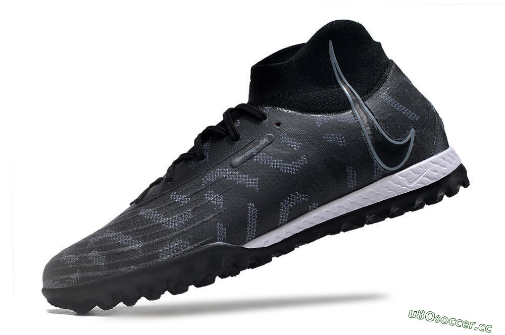 Men's Nike Phantom Luna Elite NU TF Artificial Turf High-Tops Football Shoes - Black/Grey/White 5