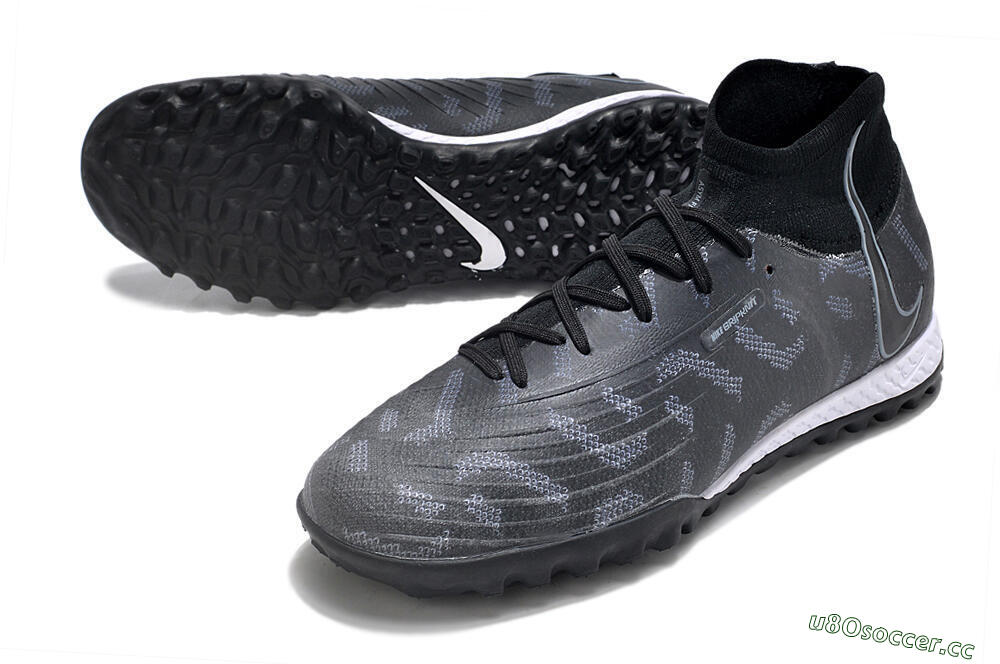 Men's Nike Phantom Luna Elite NU TF Artificial Turf High-Tops Football Shoes - Black/Grey/White 3