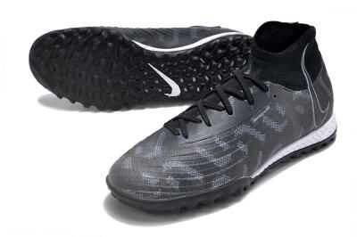 Men's Nike Phantom Luna Elite NU TF Artificial Turf High-Tops Football Shoes - Black/Grey/White