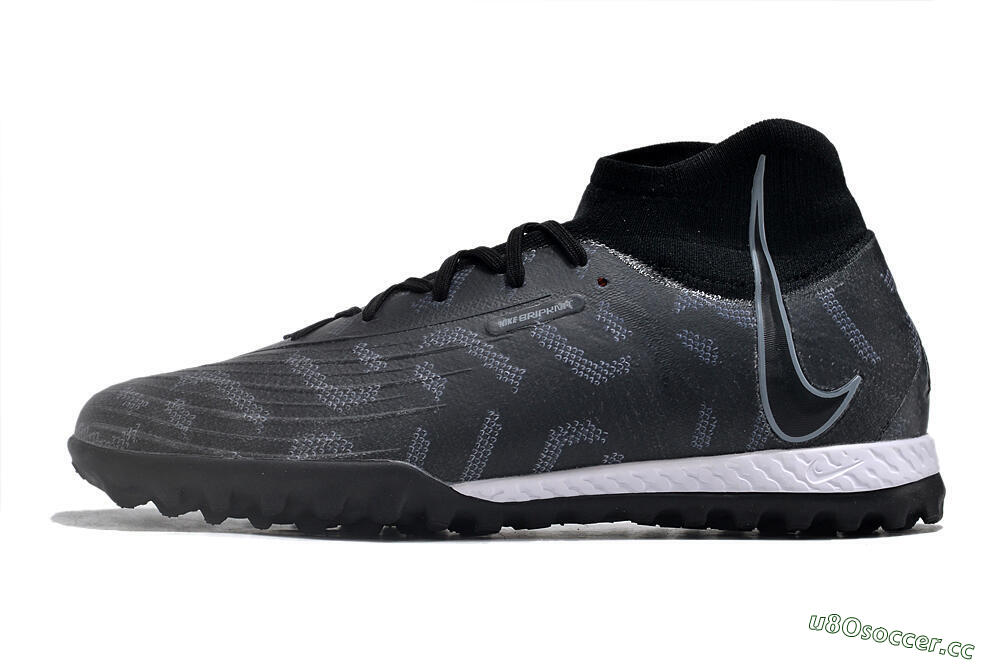 Men's Nike Phantom Luna Elite NU TF Artificial Turf High-Tops Football Shoes - Black/Grey/White 0